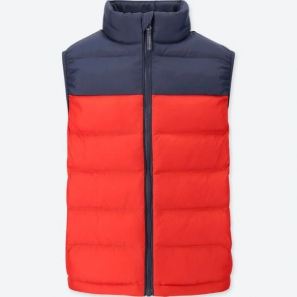Uniqlo red/ blue insulated vest, size 4 - Picture 2 of 5